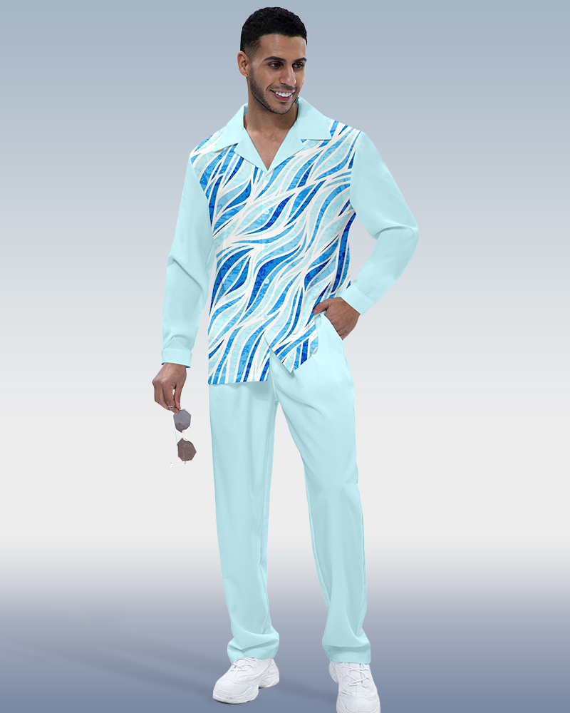 Camisa Gradient estampado de manga larga Walking Suit 333 para hombre
