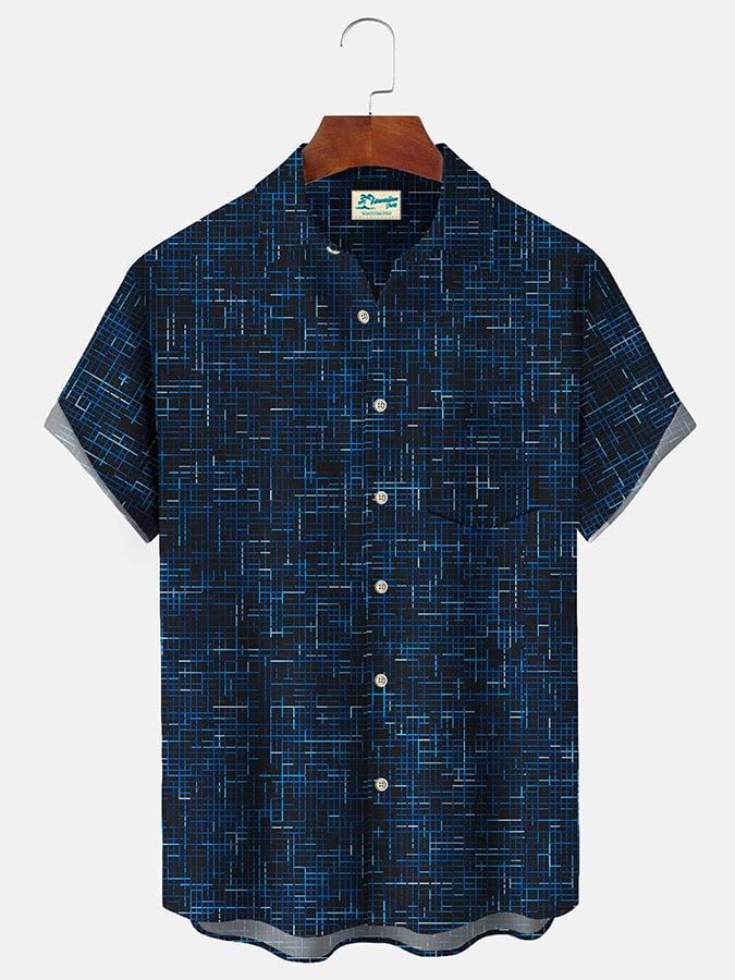 Abstract Textured estampado Pockecamiseta para hombre