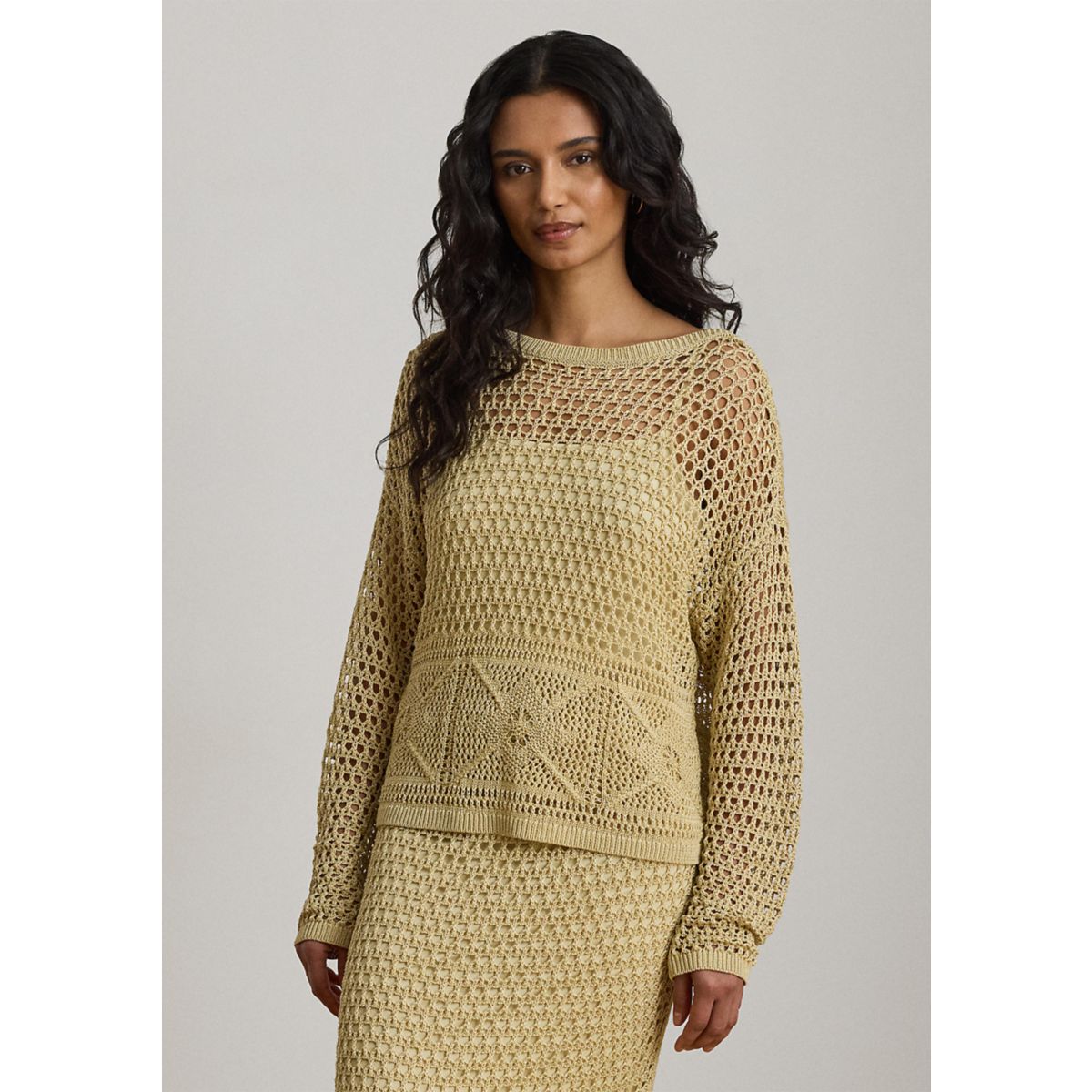 Petite Pointelle-Knit Linen-Blend Sweater - 1
