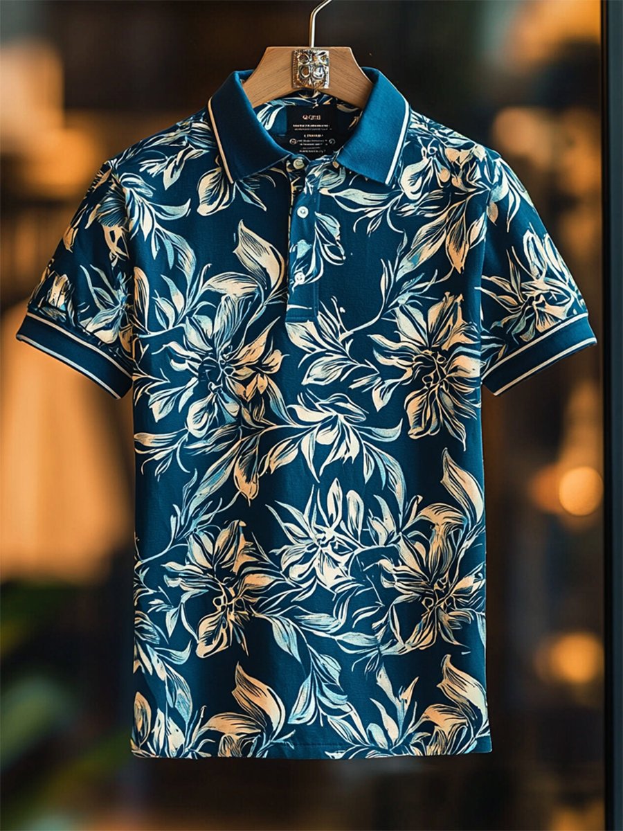 Camisa polo casual ejecutivo Button de manga corta para hombre