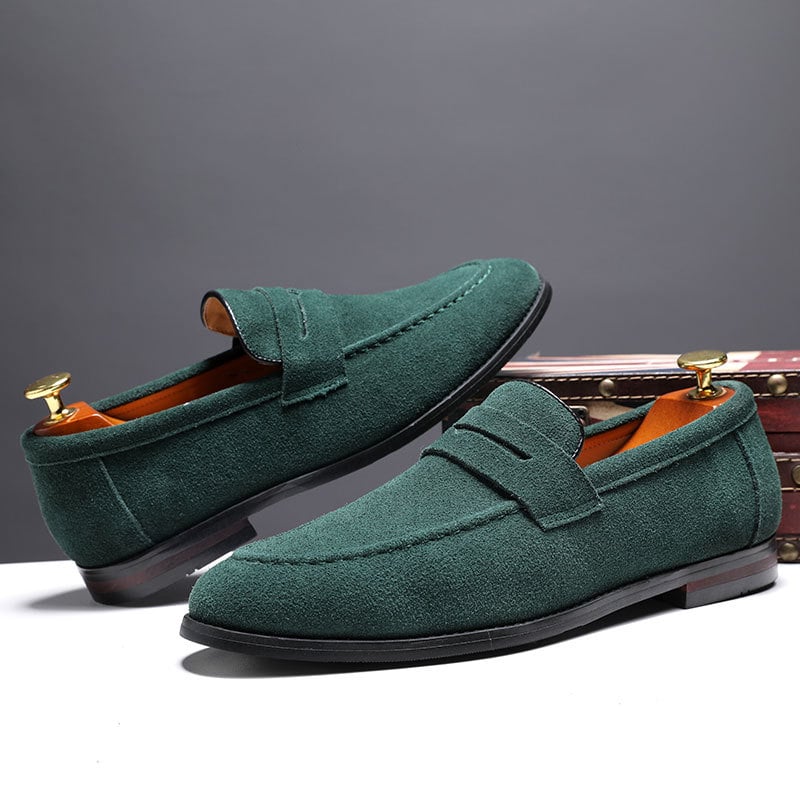 Zapatos Pointed Head Frosted Overzapatos ejecutivo casual Slip-On para hombre
