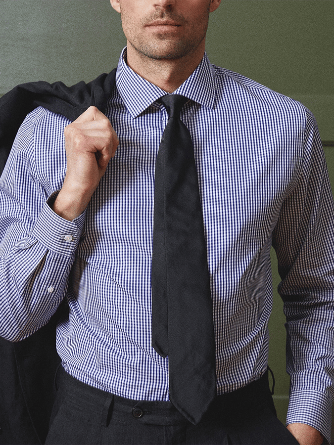 Camisa a cuadros ejecutivo casual para hombre