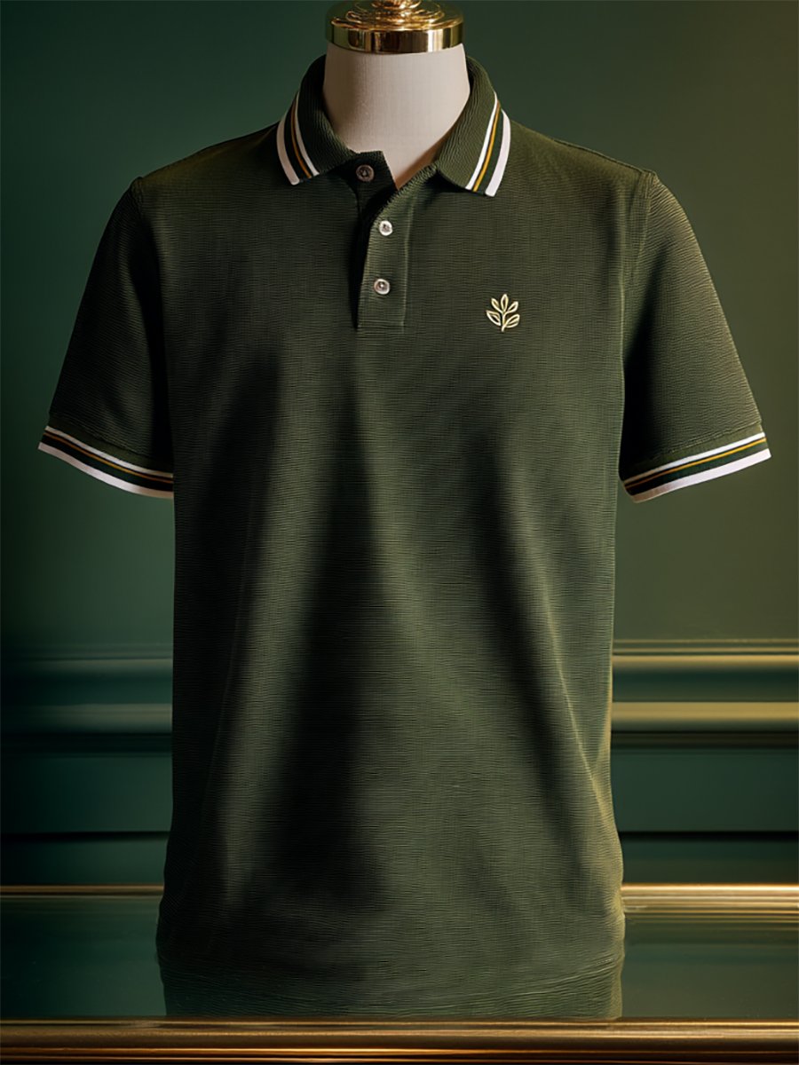 Camisa polo ejecutivo casual Button de manga corta para hombre