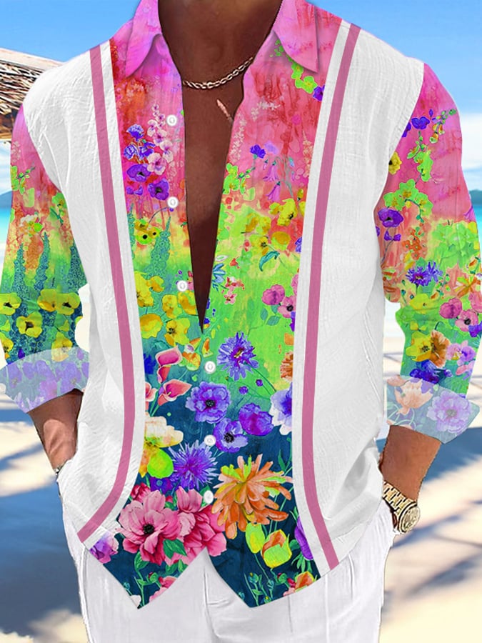 Camisa Hawaii estampado de moda Vacation And casual para hombre