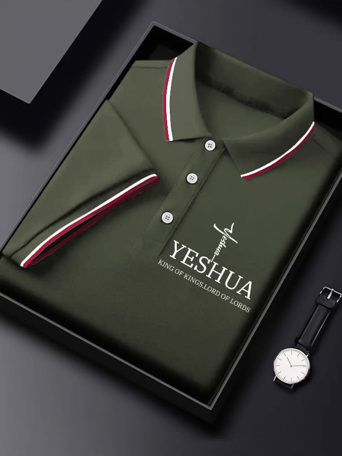 Camisa polo “Yeshua King OF Kings Lord Of Lords�?estampado para hombre