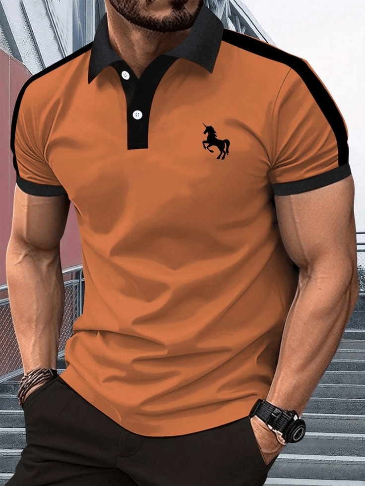 Camisa polo casual ejecutivo Button de manga corta para hombre