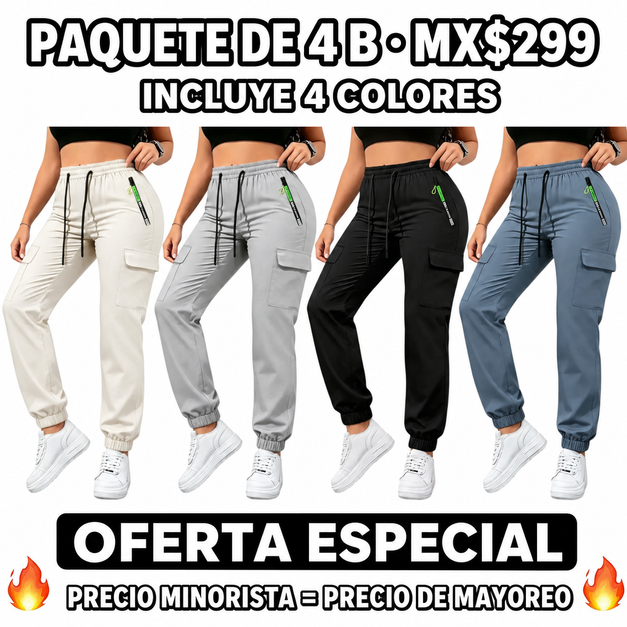 Pantalón cargo multibolsillos para mujer · vista 9