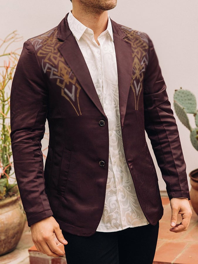 Chaqueta de moda Commuter estampado Design Suit para hombre