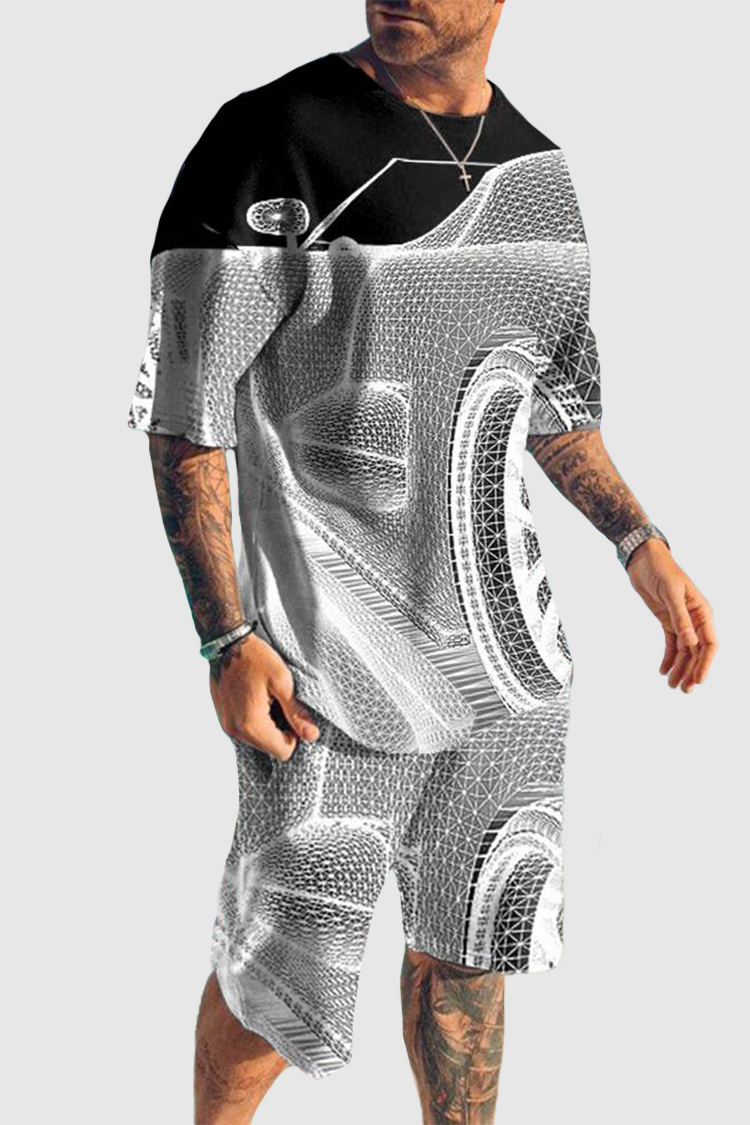 Conjunto de dos piezas Mens casual de moda Car estampado