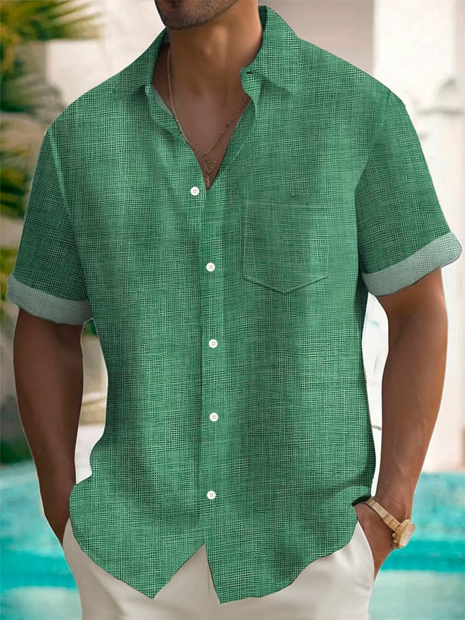 Abstract Textured estampado Pockecamiseta para hombre