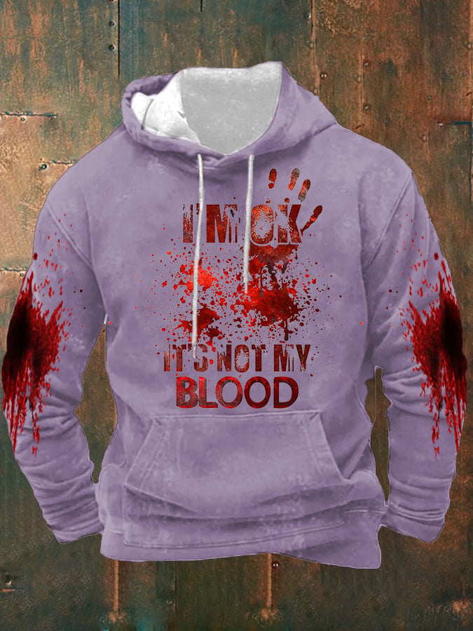 Sudadera I'M Ok It'S Not My Blood Halloween estampado Hooded para hombre