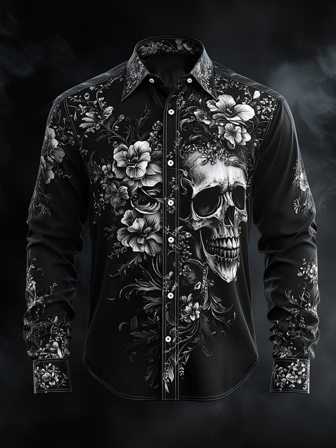 Camisa vintage Art Skull para hombre