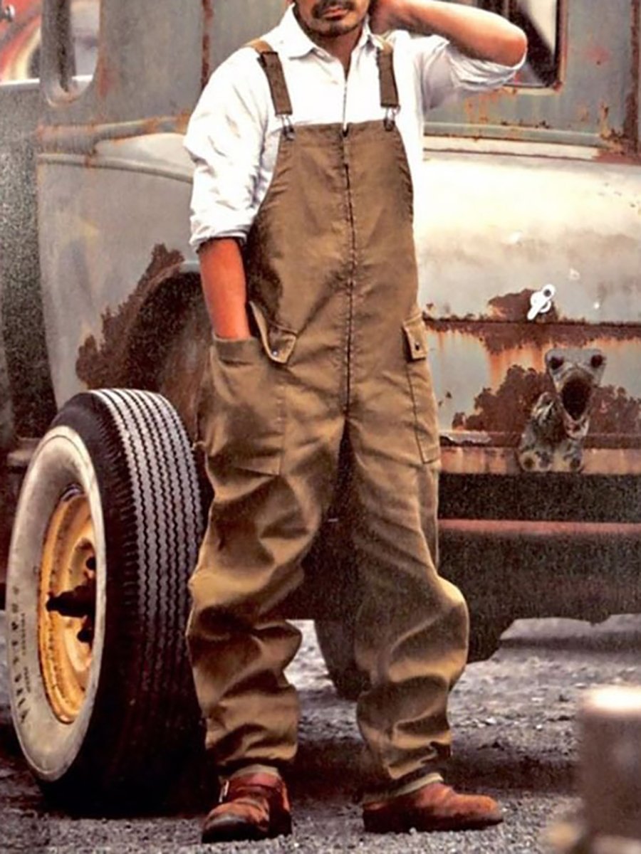 Vintage para exterior Bib Trousers para hombre