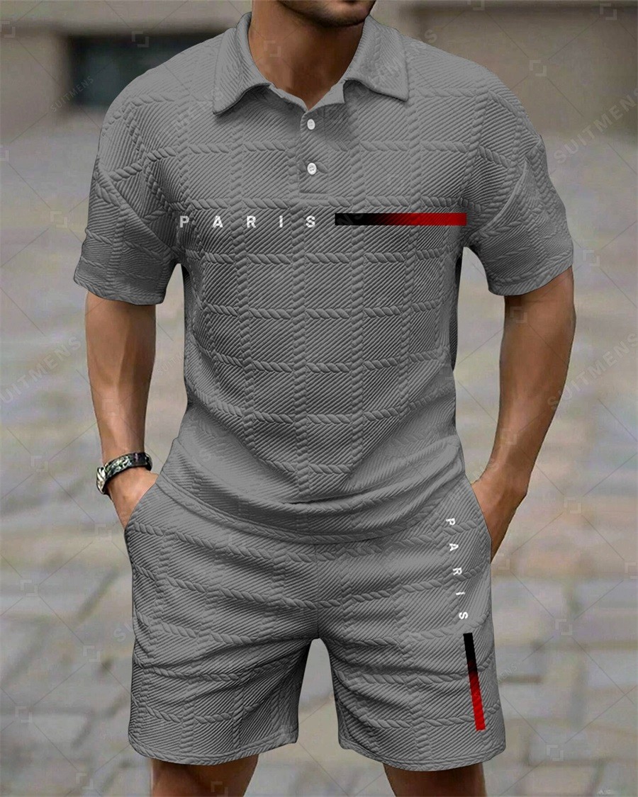 Camisa polo Simple Textured Summer Set 251 para hombre