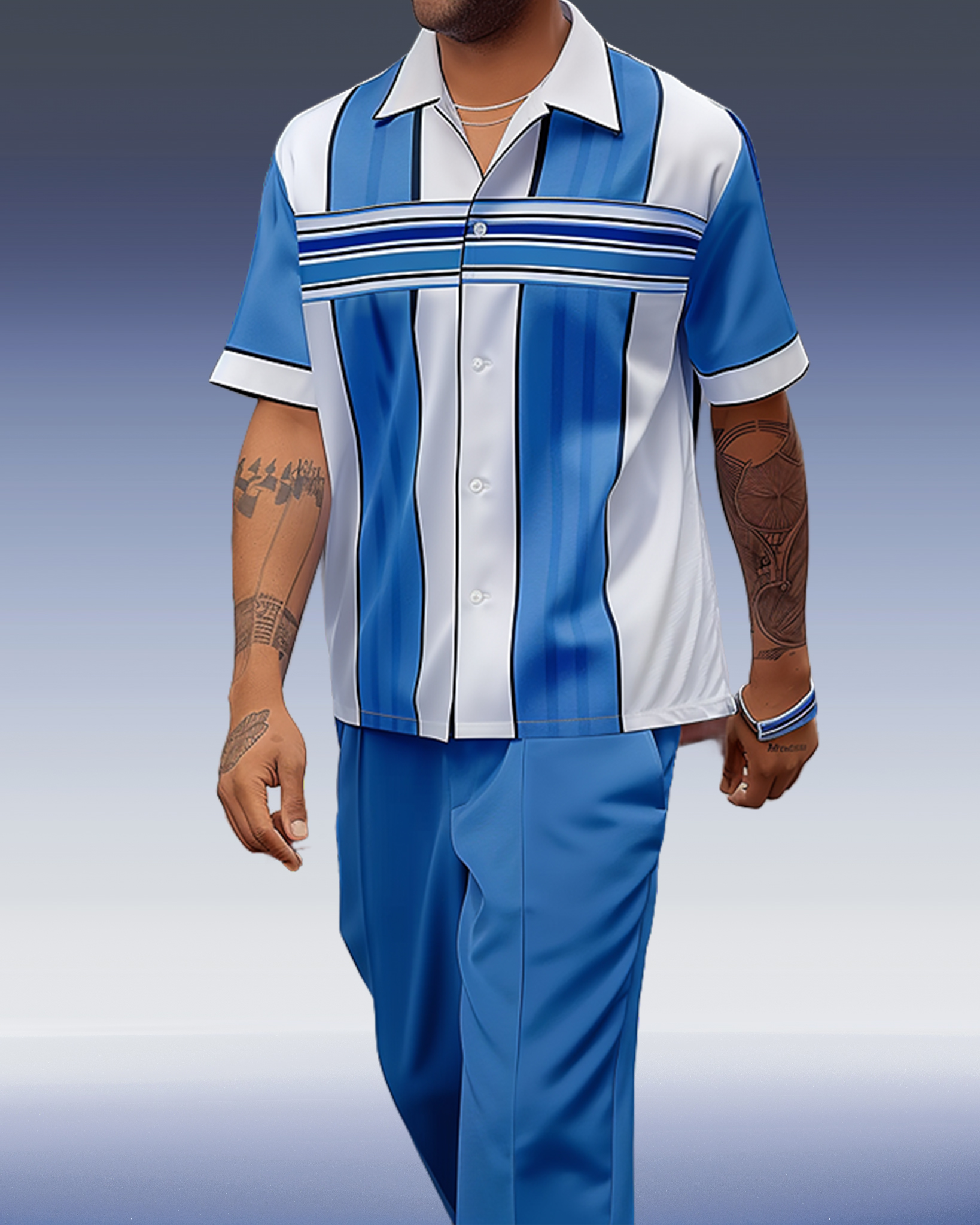 Camisa Colorblock de manga corta casual Wear 1184 para hombre