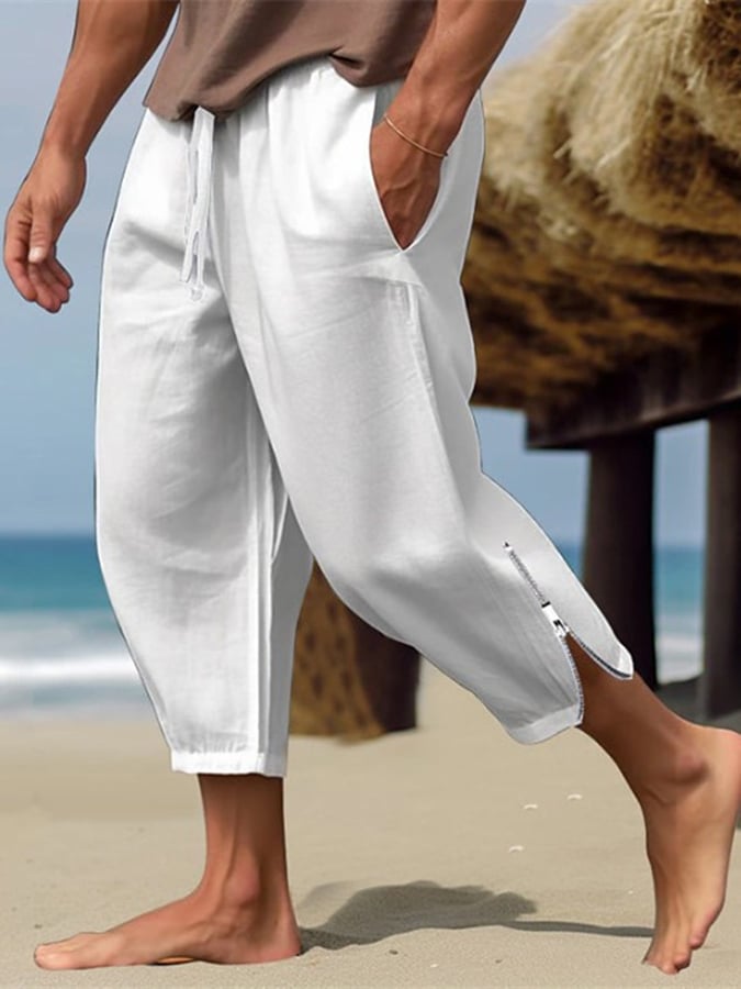 Pantalón de color sólido Resort casual para hombre