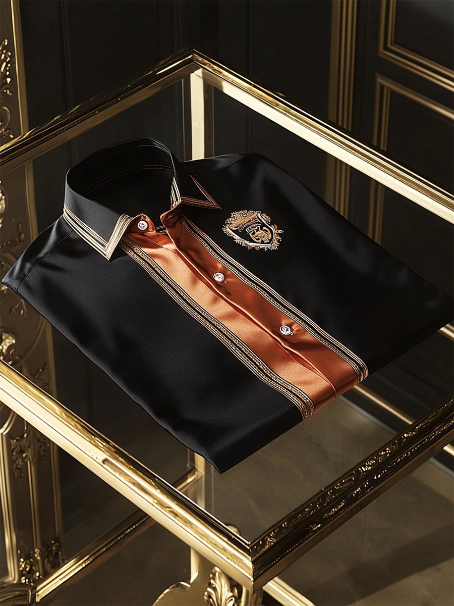 Camisa Luxe satén de manga larga para hombre