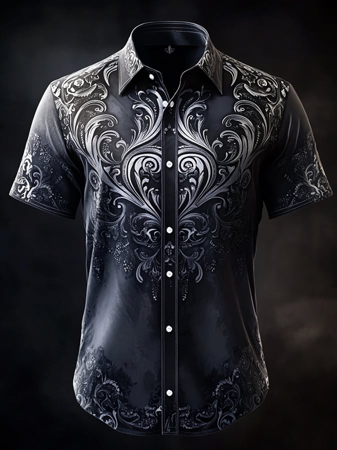 Camisa casual vintage Brogue para hombre