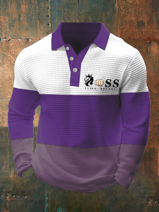 Ejecutivo casual Contrast Waffle Polo Top para hombre
