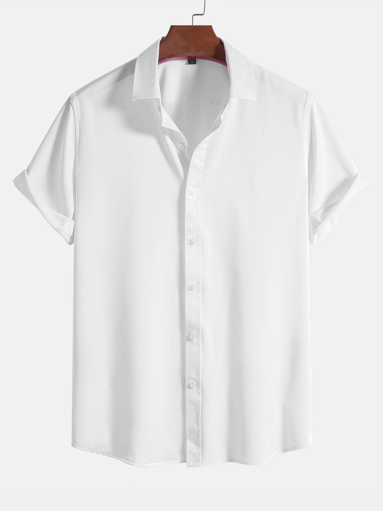 De color sólido Lapel Basic camisas