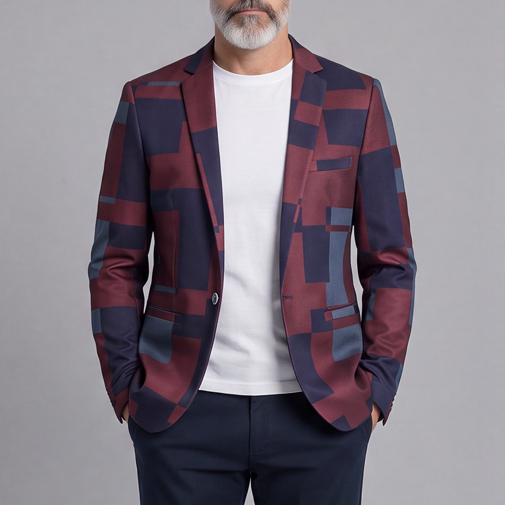 Casual Jacquard Slim-Fit Suit para hombre