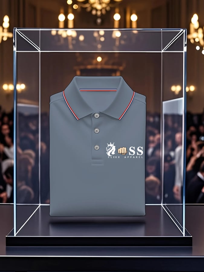 Camisa polo retro Letter Design estampado casual para hombre