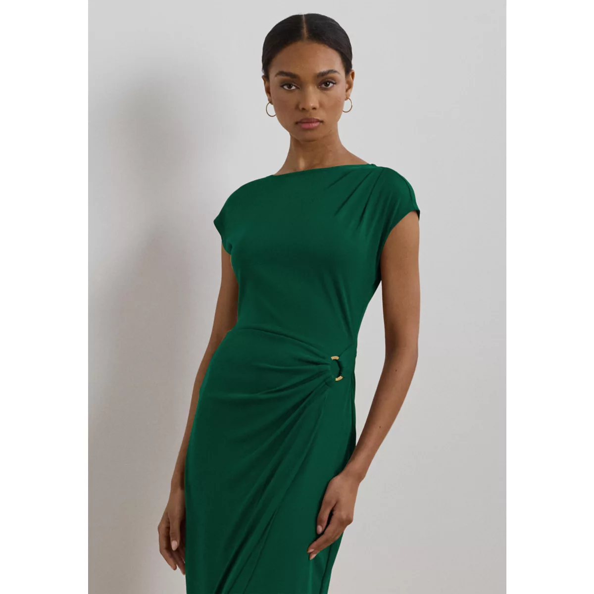 Ring Trim Jersey Cap Sleeve Dress - 3