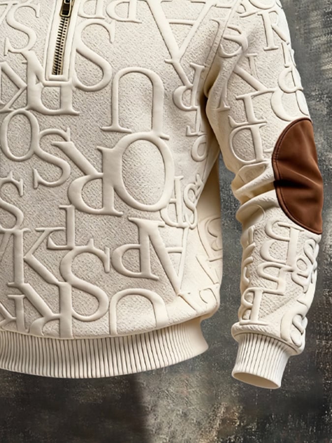 Sudadera texturizado Paneling And Color-Block de manga larga para hombre