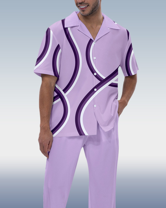 Camisa Rianmond de moda estampado de manga corta Walking Set 3 Colors 287 para hombre