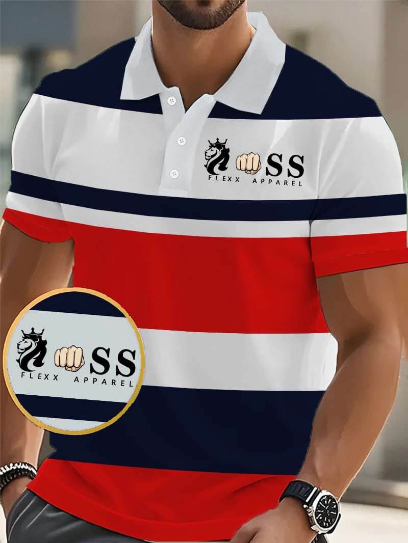Casual retro ejecutivo Contrast Color Polo para hombre