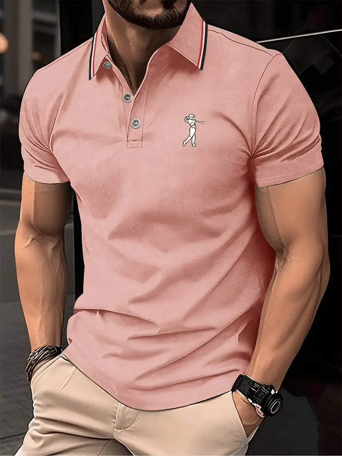 Camisa polo Golf casual estampado casual para hombre