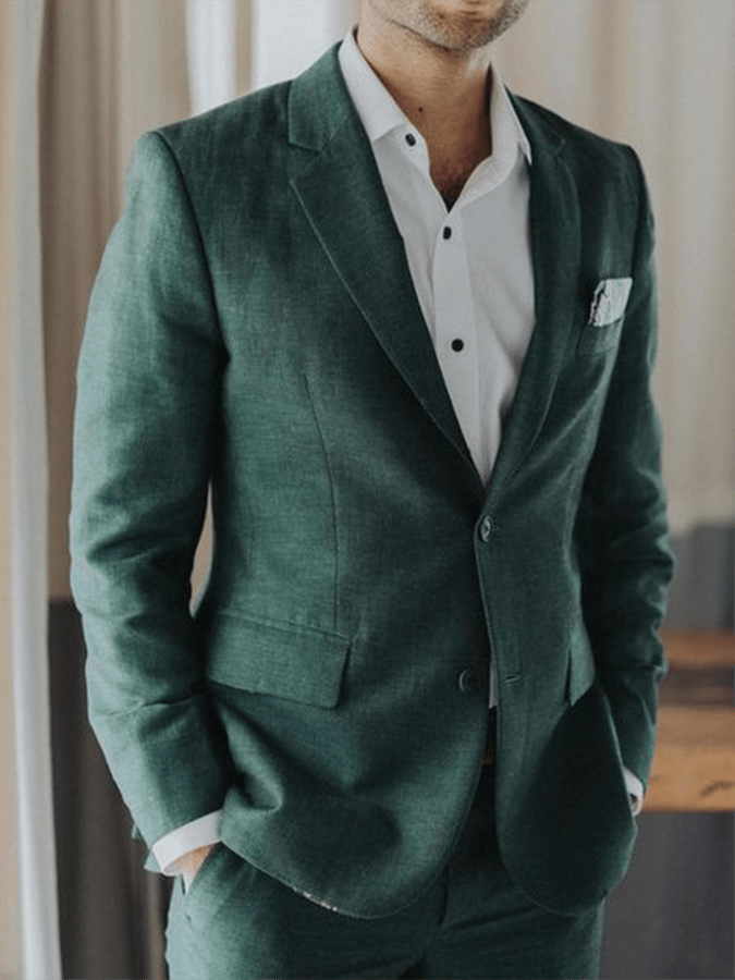 Retro Single Breasted bolsillo Design casual Suit para hombre