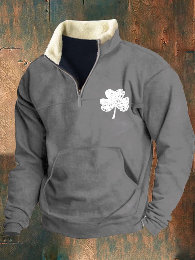 Sudadera St. Patrick's Day Shamrock estampado para hombre