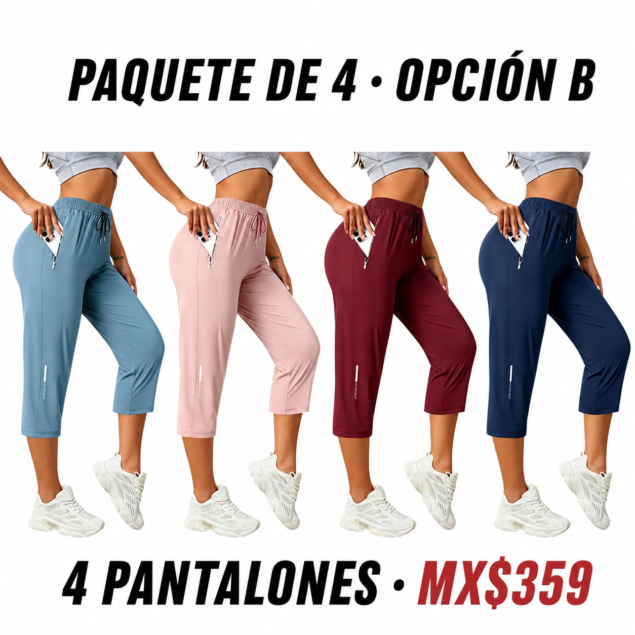 Pantalón capri holgado y transpirable para mujer · vista 4