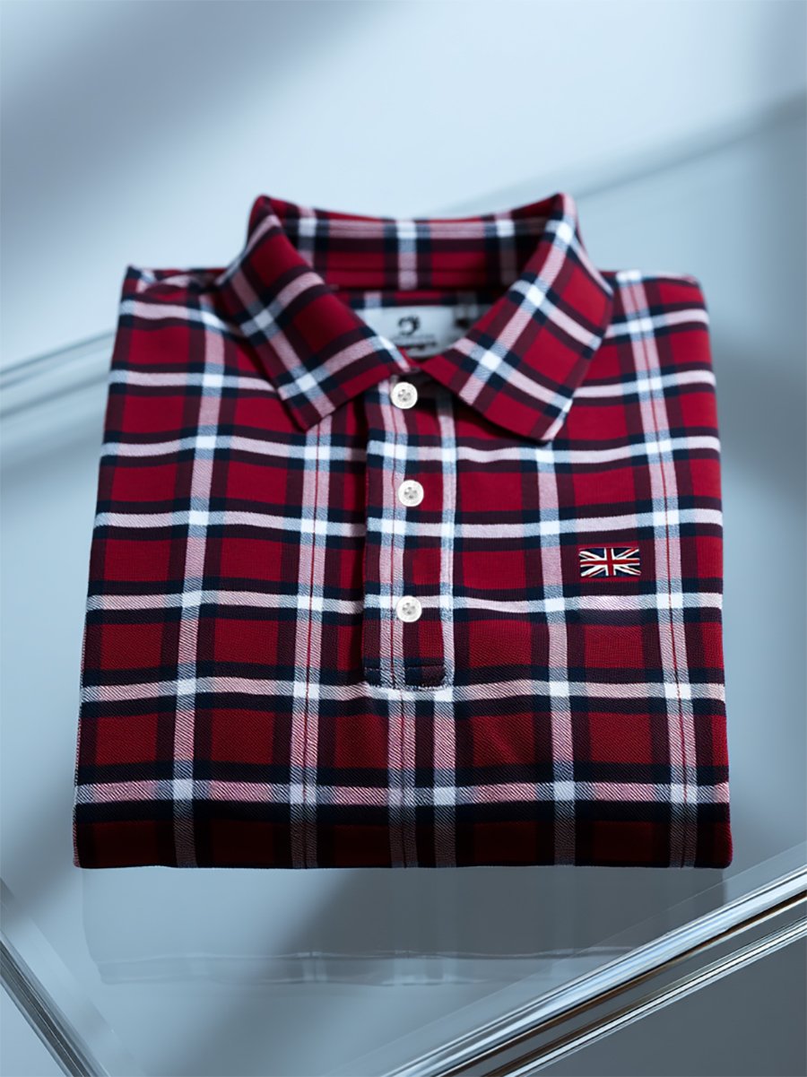 Camisa polo ejecutivo casual Union Jack Button de manga corta para hombre