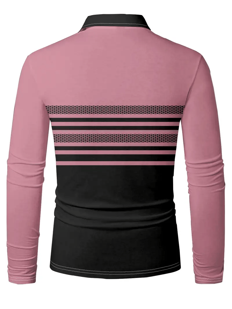 Ejecutivo casual a rayas con botones Polo para hombre