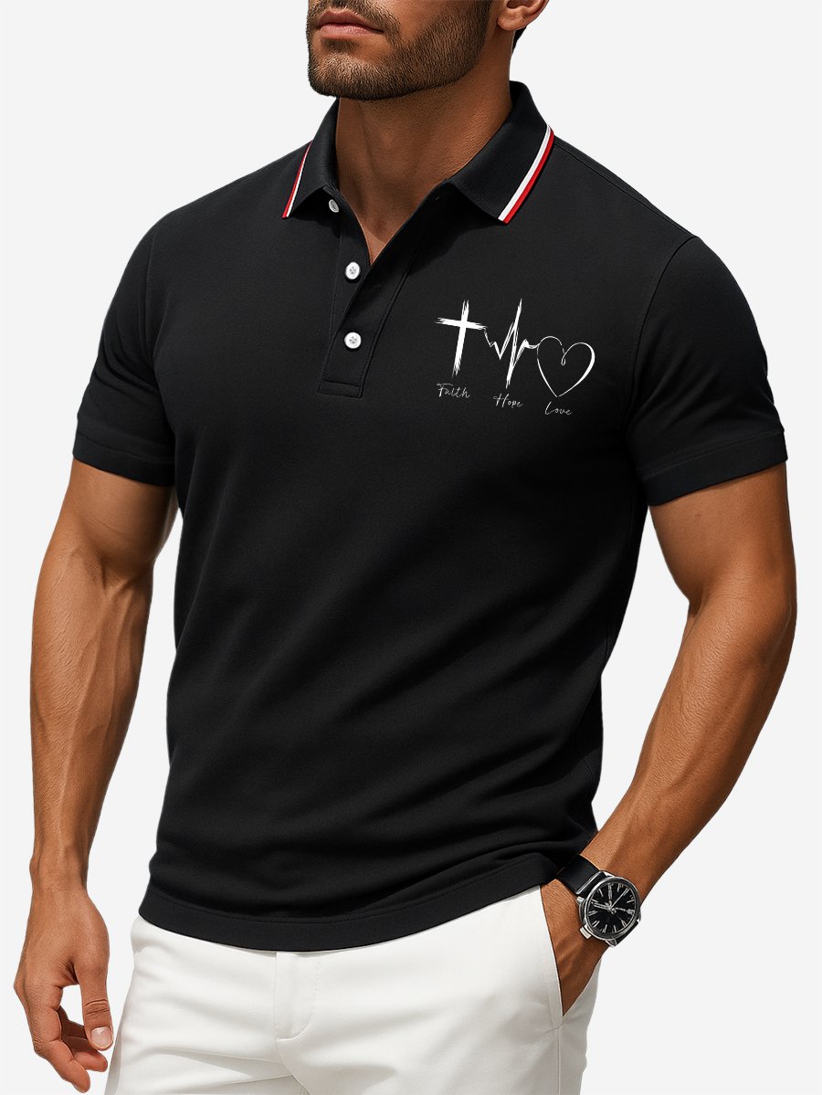 Camisa polo ejecutivo casual Button de manga corta para hombre