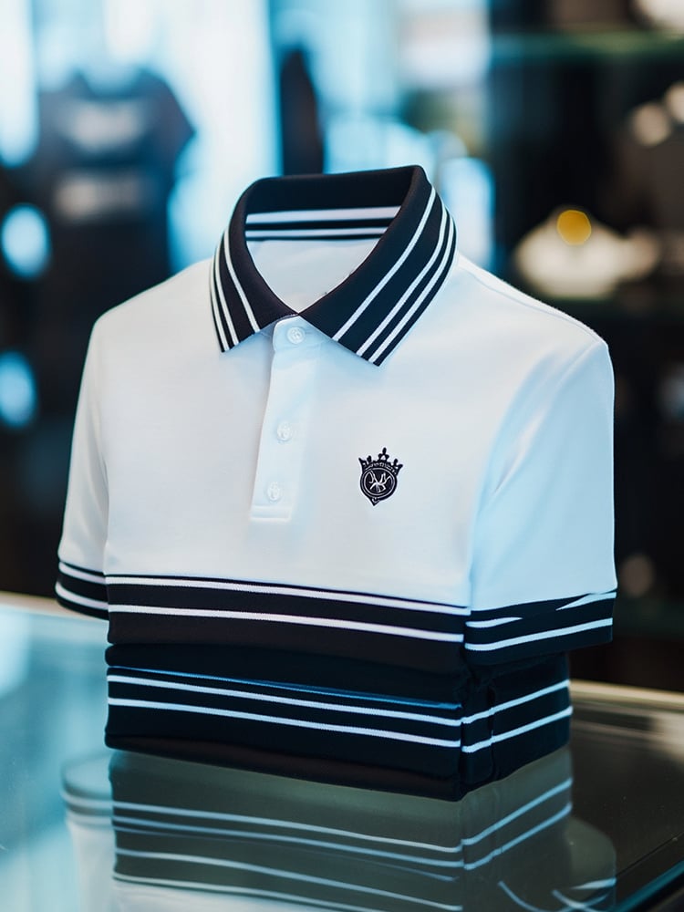 Camisa polo ejecutivo casual Button de manga corta para hombre