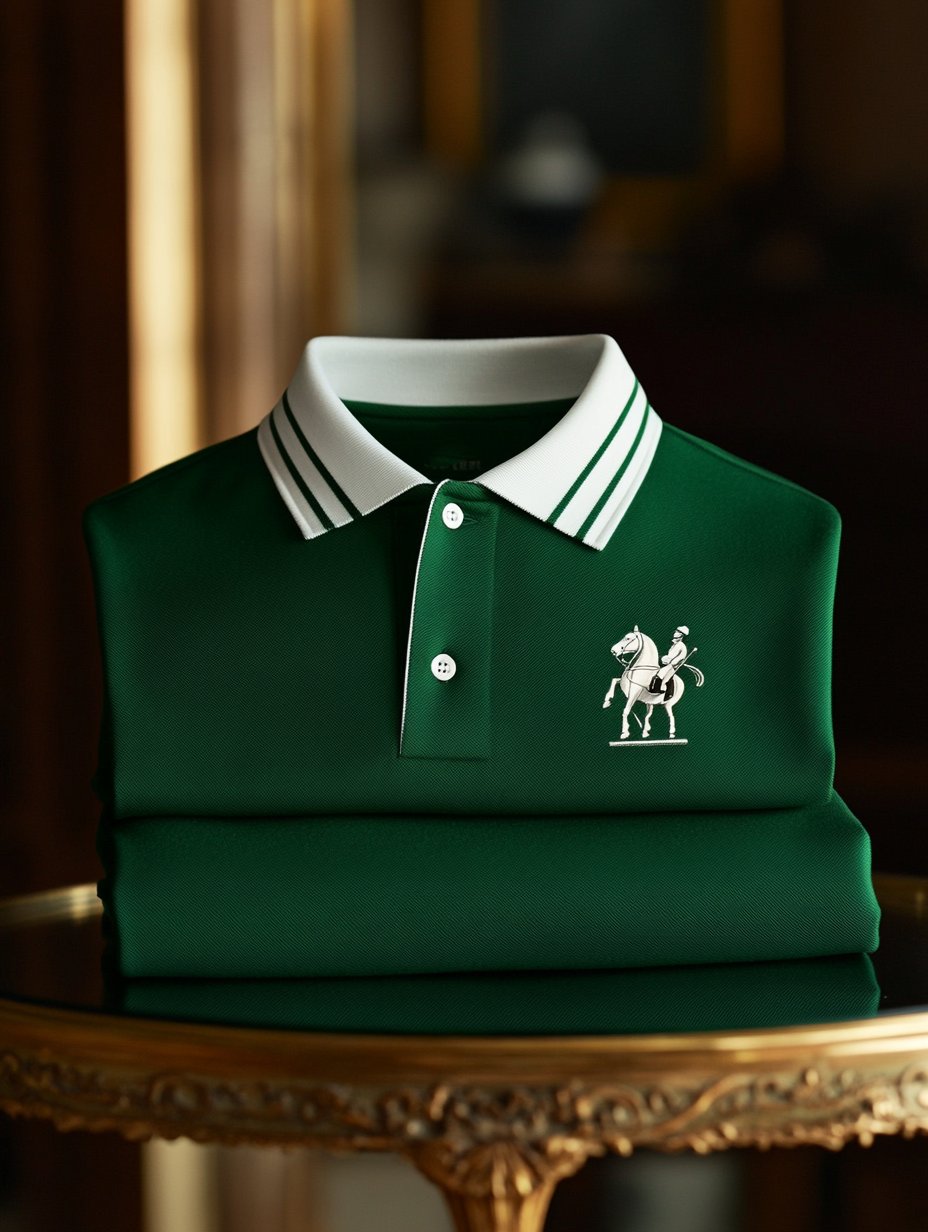 Camisa polo ejecutivo casual Knight and Horse bordado con botones de manga corta para hombre