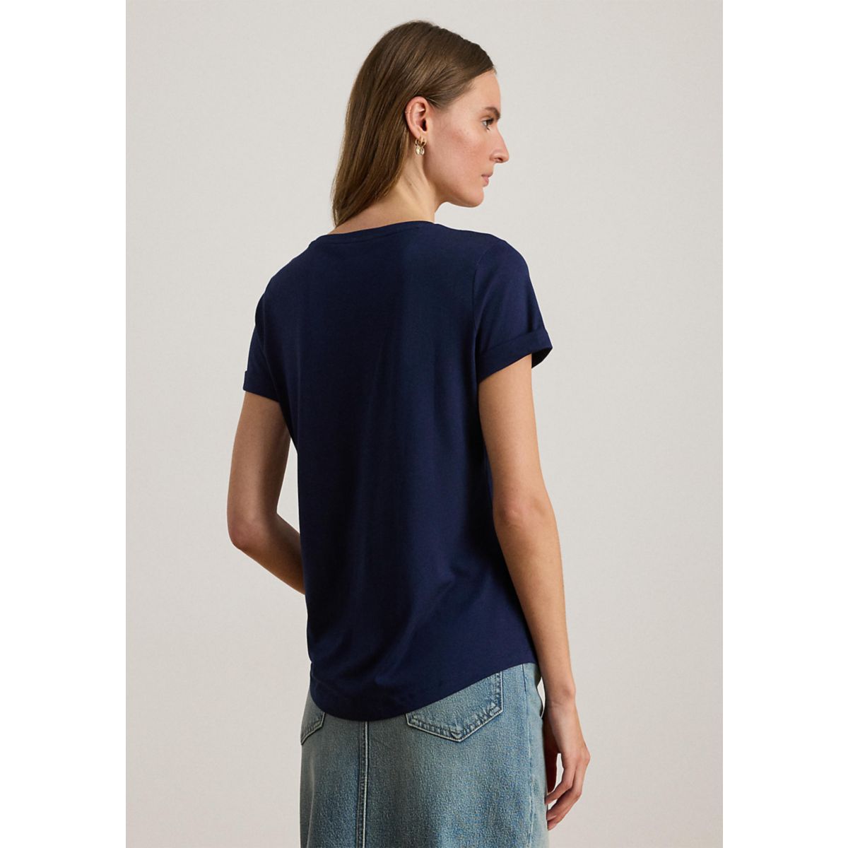 Women's Embroidered-Logo Cotton-Modal Jersey T-Shirt - 2