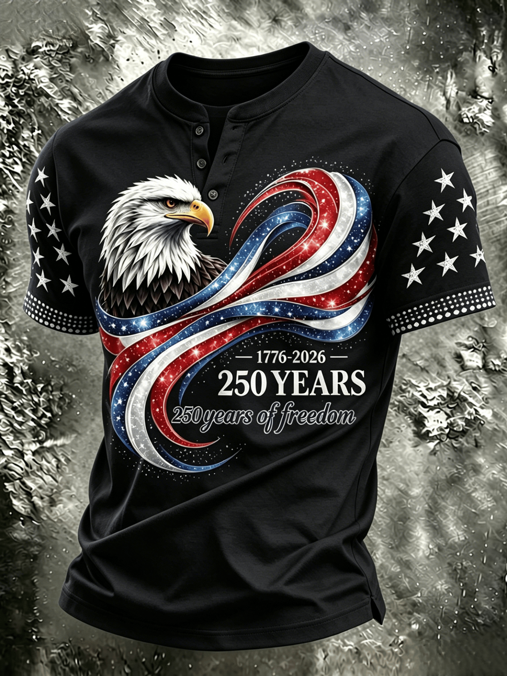 Camiseta American Anniversary de manga corta Crew Neck para hombre