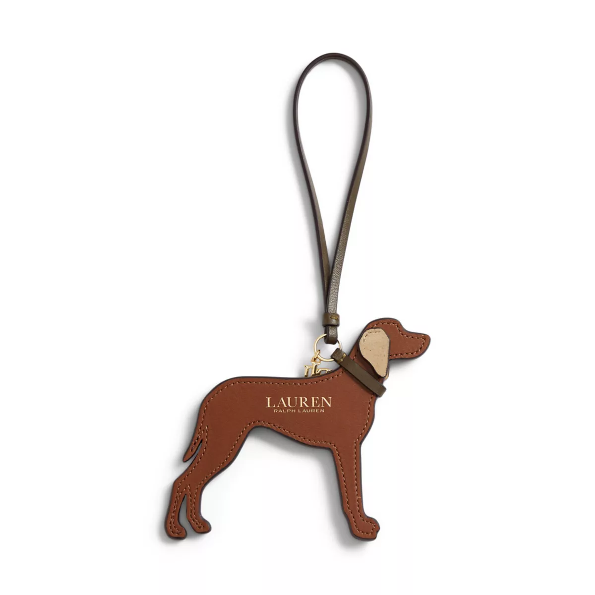 Suede-Trim Leather Vizsla Charm - 2