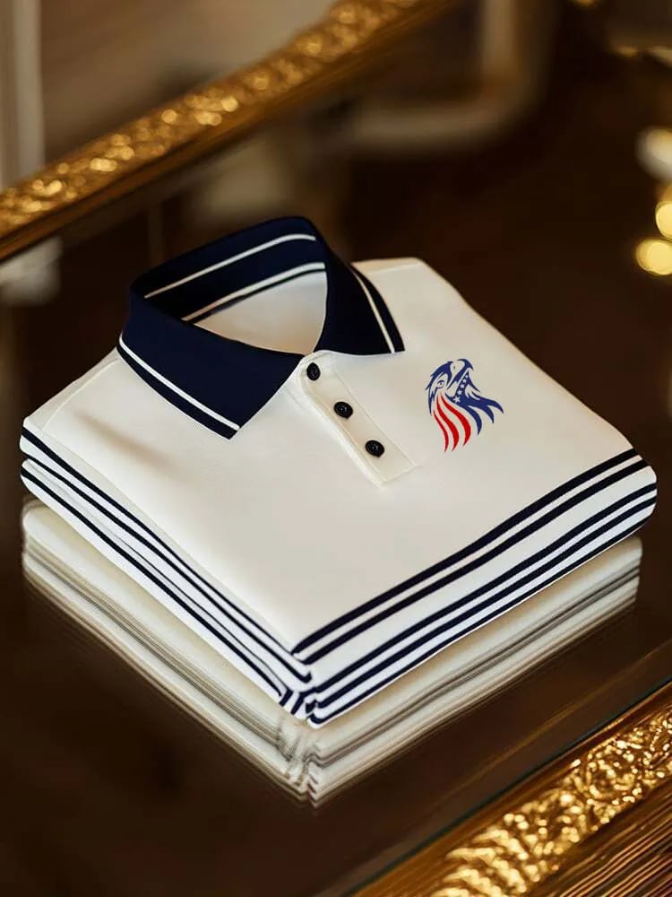 Camisa polo retro American Eagle estampado para hombre