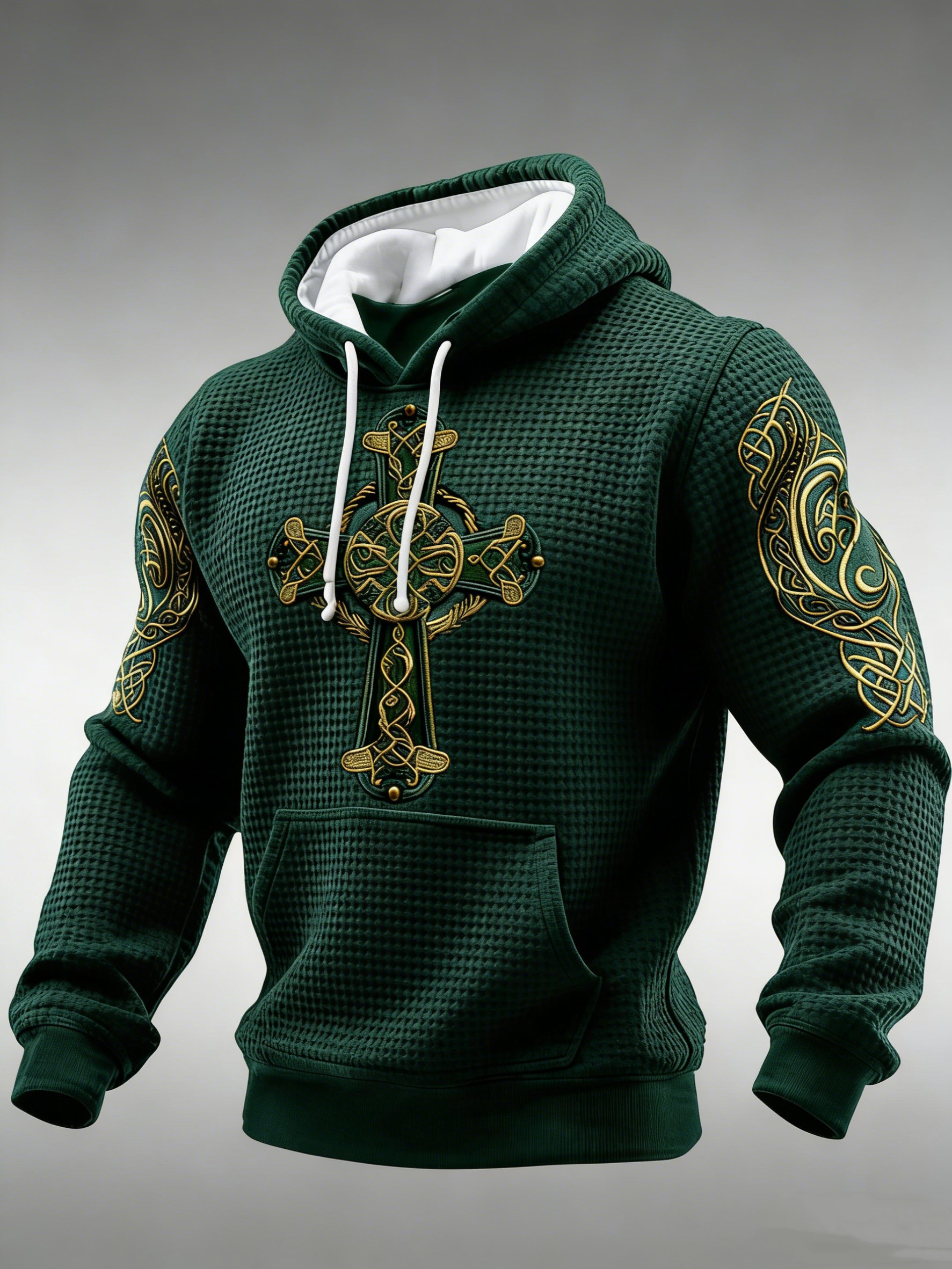 Sudadera Irish St. Patrick's Day Celtic High Cross Knots con gorrasucha para hombre