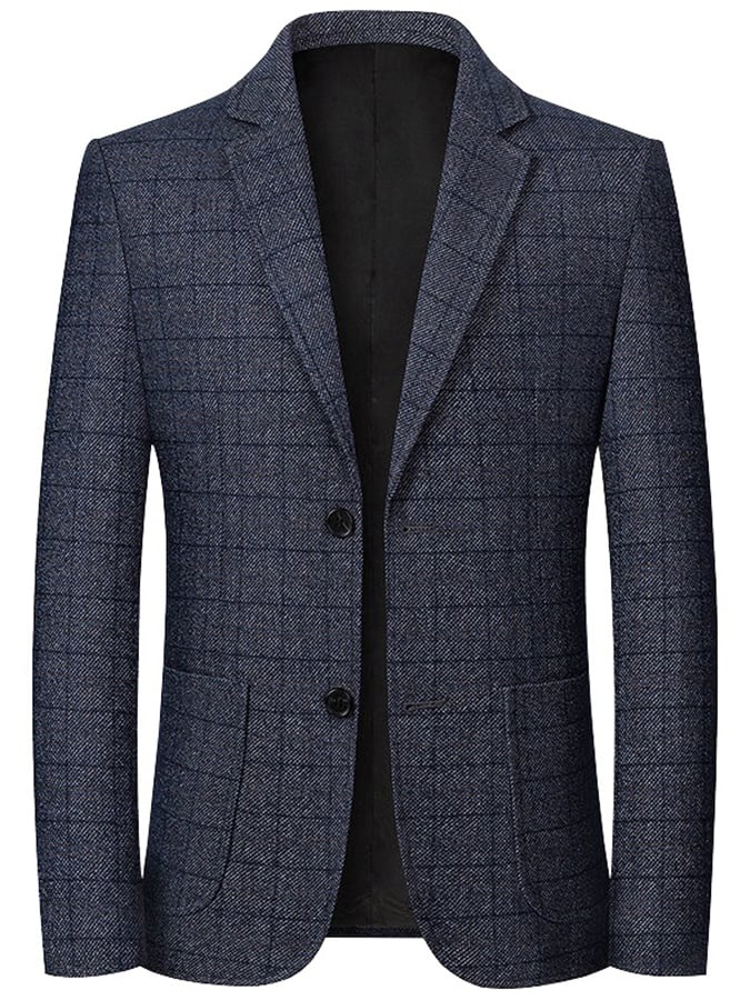Saco para trabajo Office Notched cuello a cuadros Regular Fit para hombre