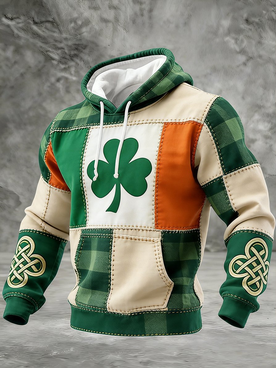 Sudadera vintage Lucky St. Patrick's Day con gorrasucha para hombre