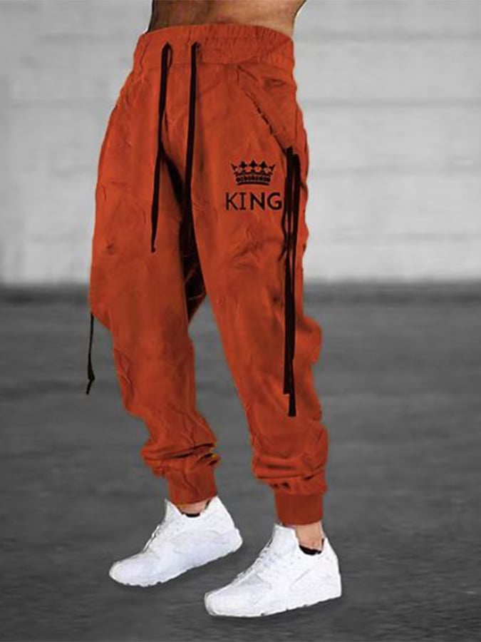 Casual estampado holgado Trousers para hombre