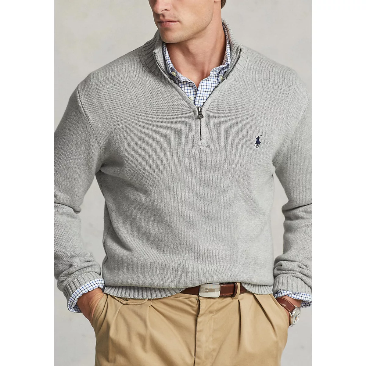 Cotton Quarter-Zip Sweater - 6