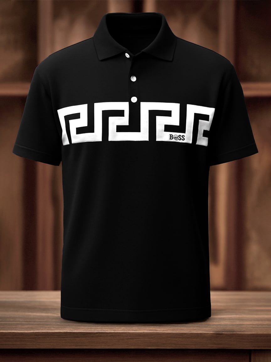 Camisa polo ejecutivo casual Button de manga corta para hombre