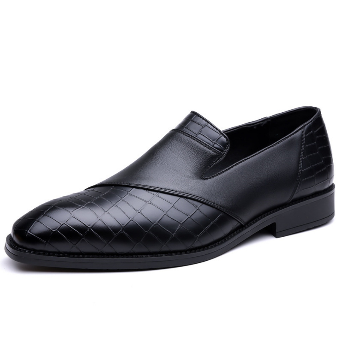 para hombre Two Tone Crocodile Embossed Contrast Spliced Slip On mocasines Dress zapatos